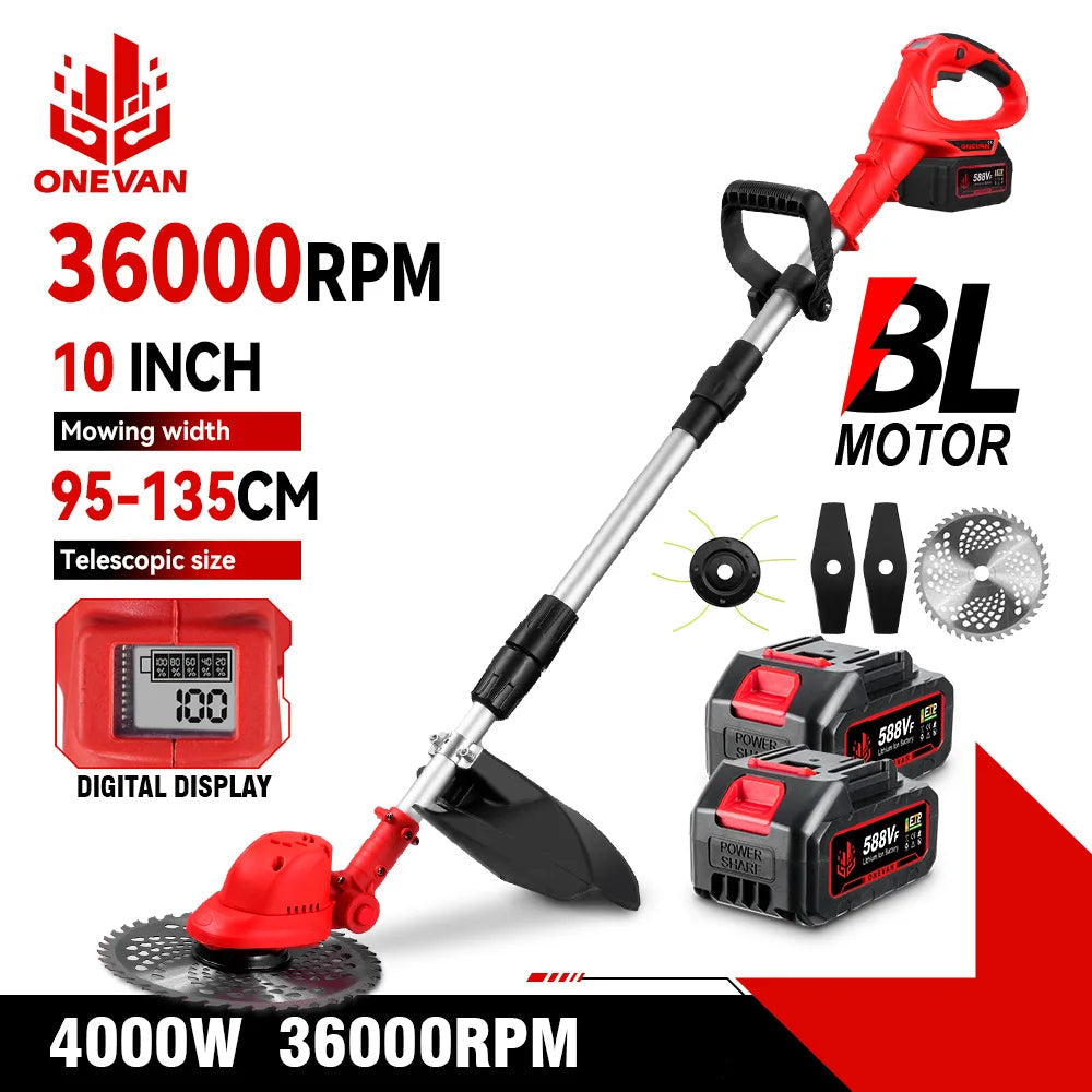 ONEVAN Akumuliatorinė žoliapjovė/trimeris 4000w