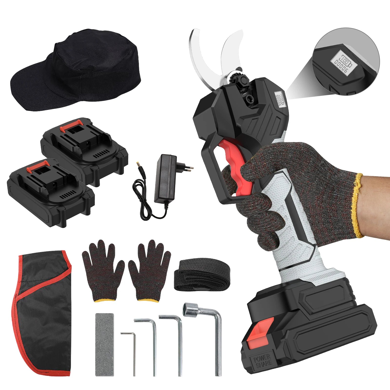 Elektrinės genėjimo žirklės su 21 V baterija