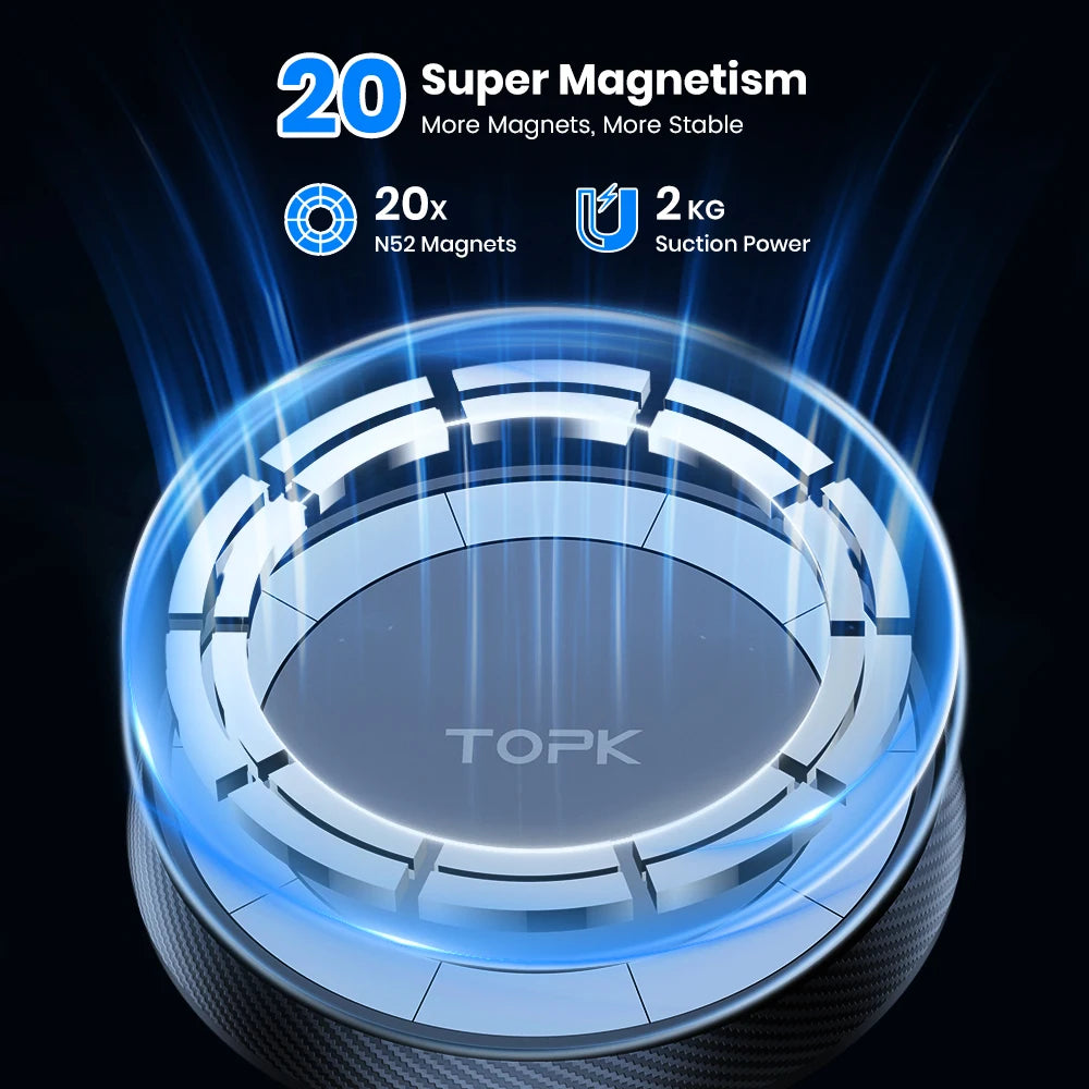 TOPK Mag-Safe magnetinis automobilinis telefono laikiklis