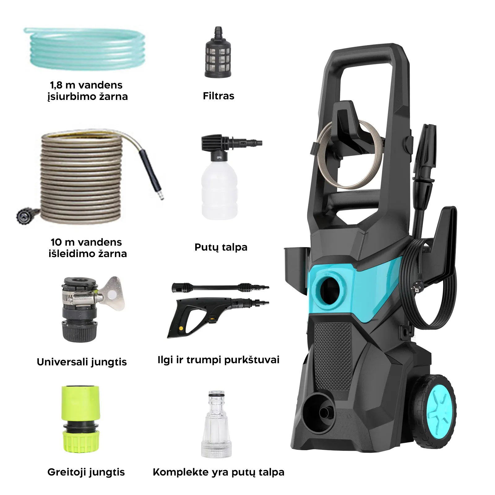 Aukšto slėgio plovykla 220V 1500W