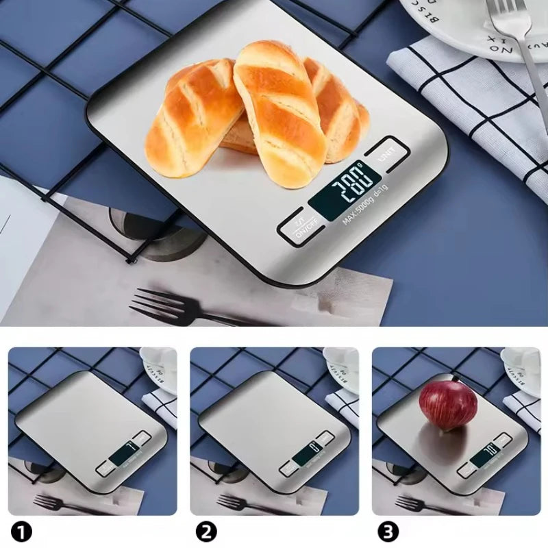 Skaitmeninės LED virtuvės svarstyklės, 5 kg