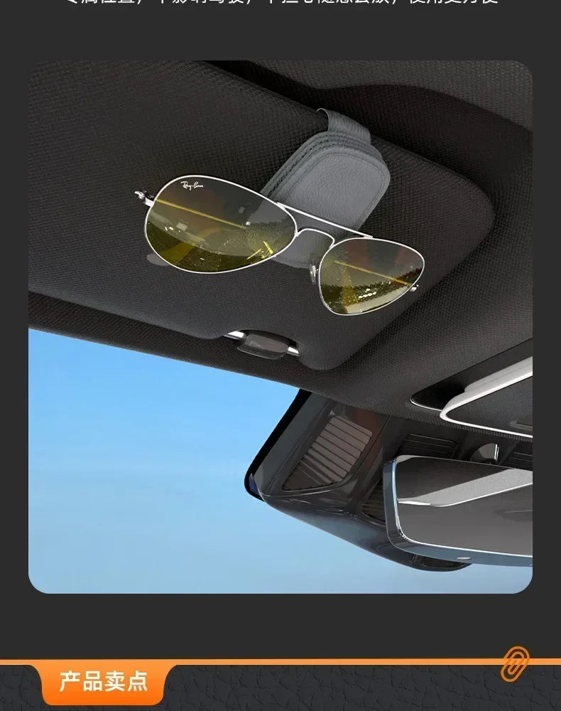 Akinių laikiklis automobiliui, odinis