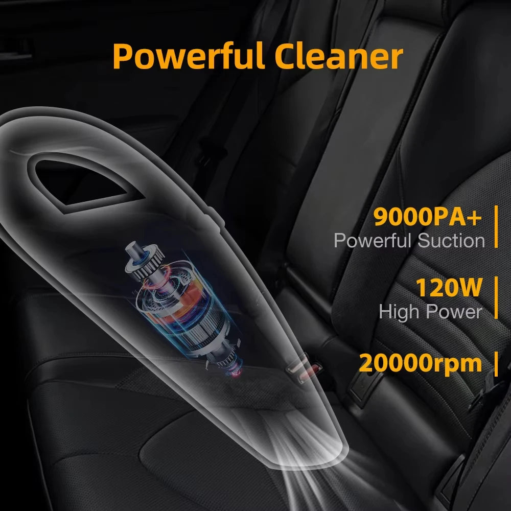 Nešiojamas belaidis dulkių siurblys automobiliui (120W)