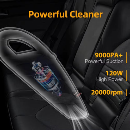 Nešiojamas belaidis dulkių siurblys automobiliui (120W)