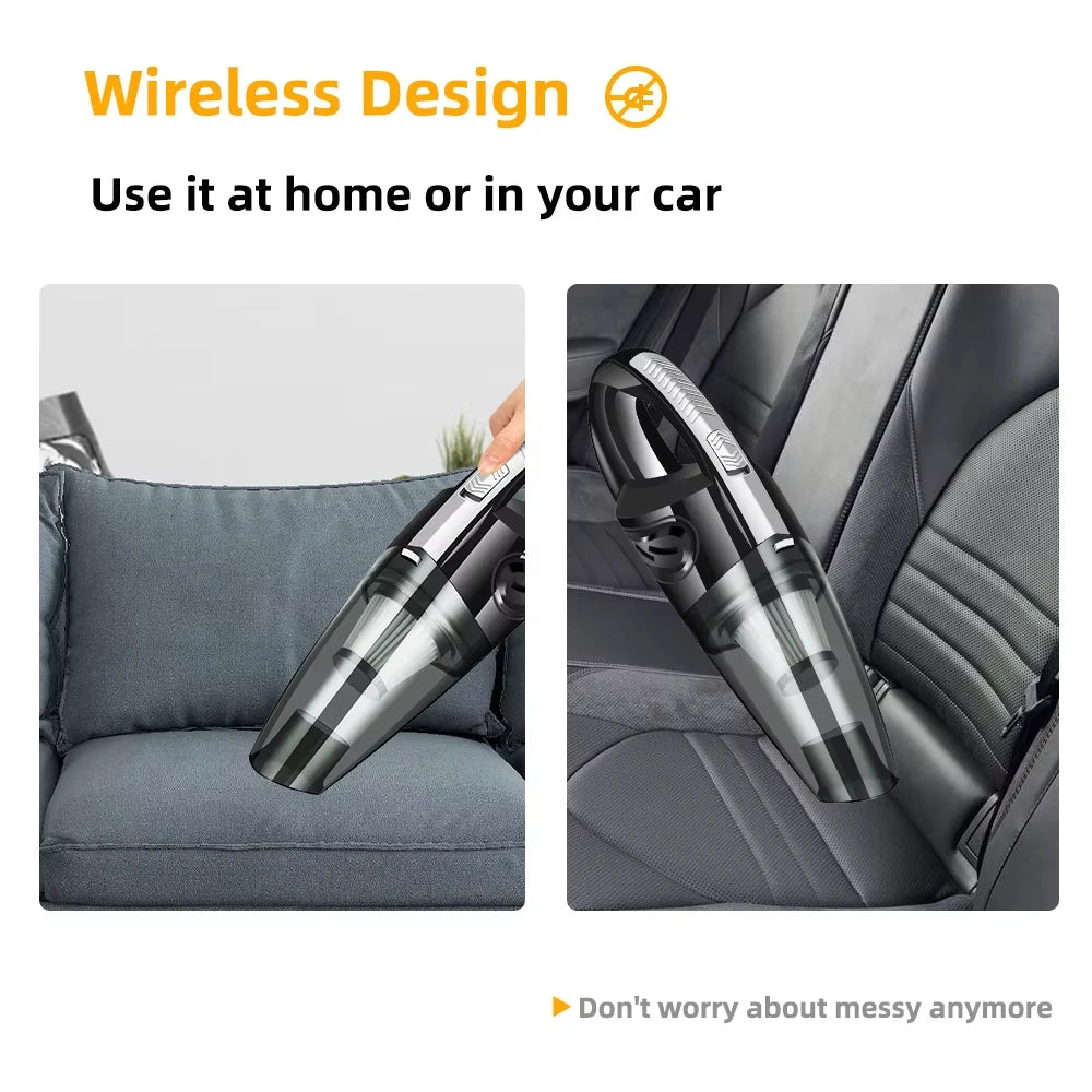 Nešiojamas belaidis dulkių siurblys automobiliui (120W)