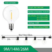 LED lauko girlianda su burbulinėmis lemputėmis (G40)
