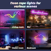 RGB neoninė LED juosta su valdymu per programėlę