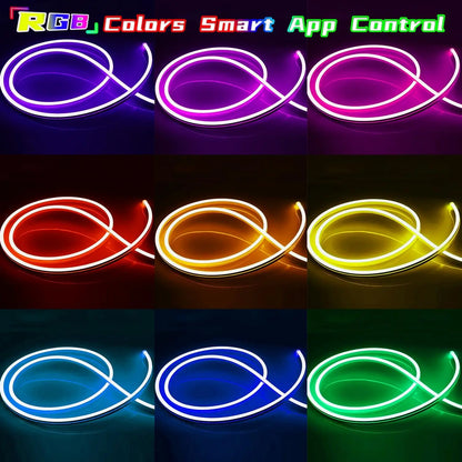 RGB neoninė LED juosta su valdymu per programėlę