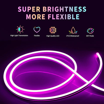 RGB neoninė LED juosta su valdymu per programėlę