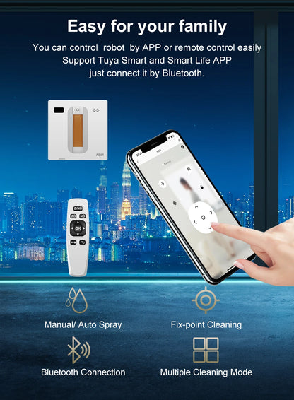 Langų valymo robotas su purškimu ir APP valdymu
