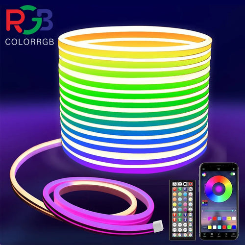 RGB neoninė LED juosta su valdymu per programėlę