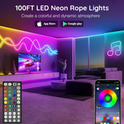 RGB neoninė LED juosta su valdymu per programėlę